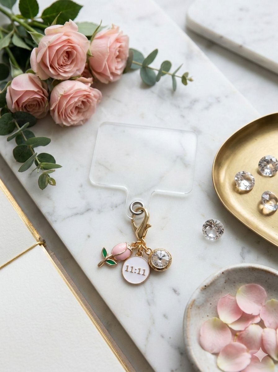 Tulip, Diamond 11:11 Phone Charm - Nimé By Shop Trendys