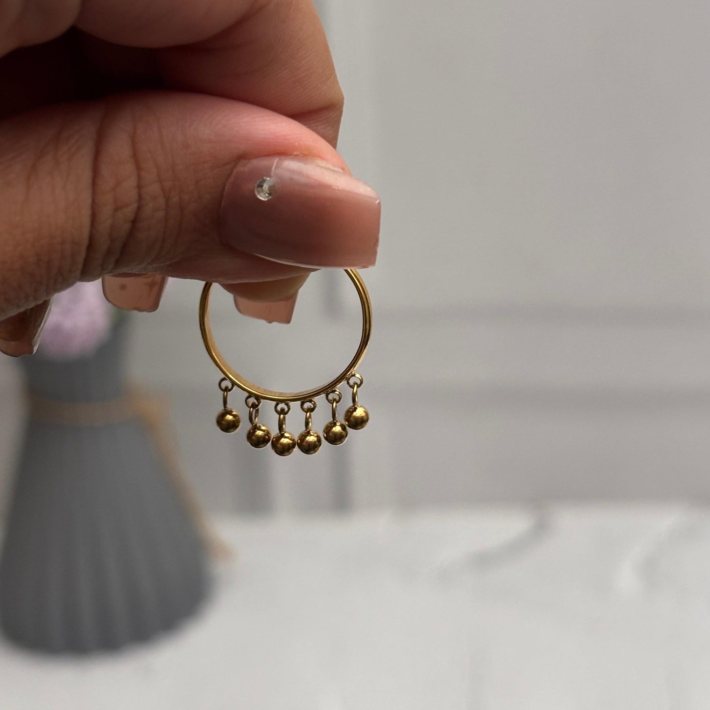 Gold Ball Charm Adjustable Ring ( Anti Tarnish ) - Nimé By Shop Trendys