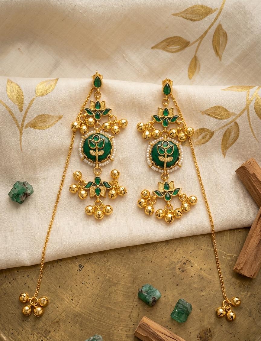 Ethinc Gunghroo Hanging Kashmiri Long Earrings - Nimé By Shop Trendys