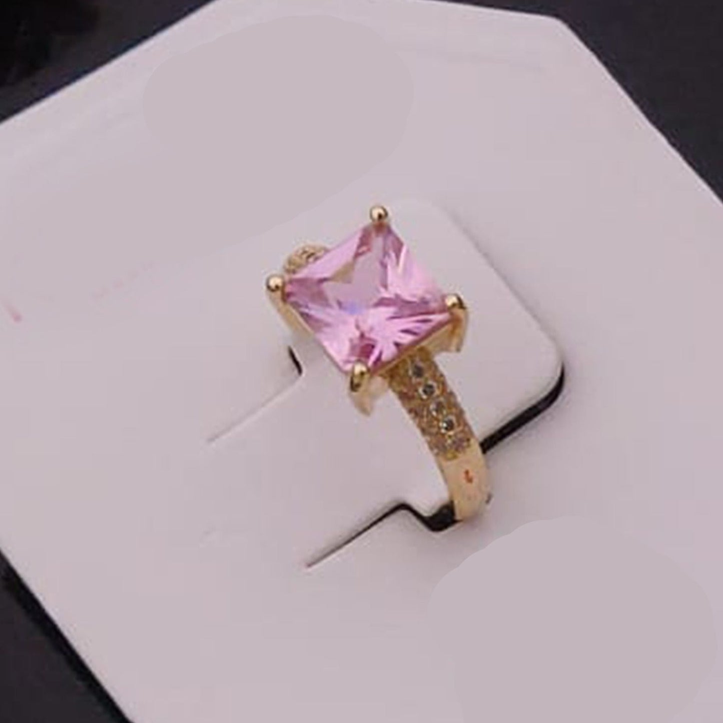 Pink Square Women Rings (Adjustable)