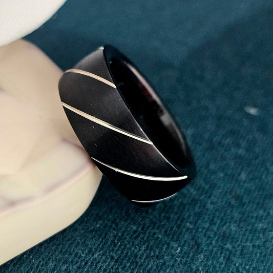 Men Midnight Edge Band Ring (Anti Tarnish)