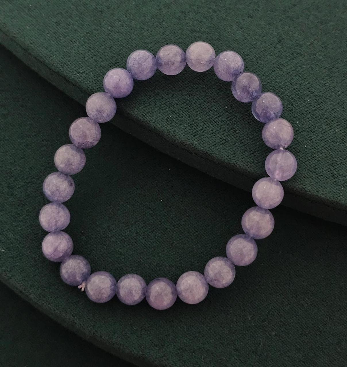 Bluish Purple Bead Bracelet (Customizes Charms)