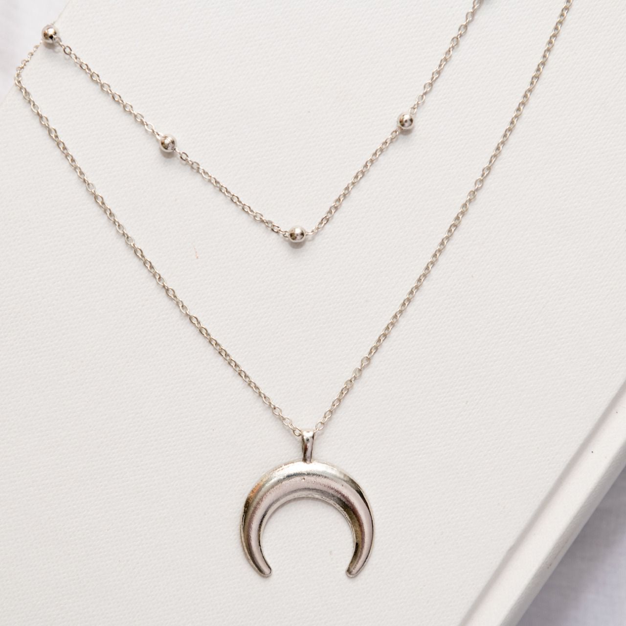 Moon Two Layered Women Necklace