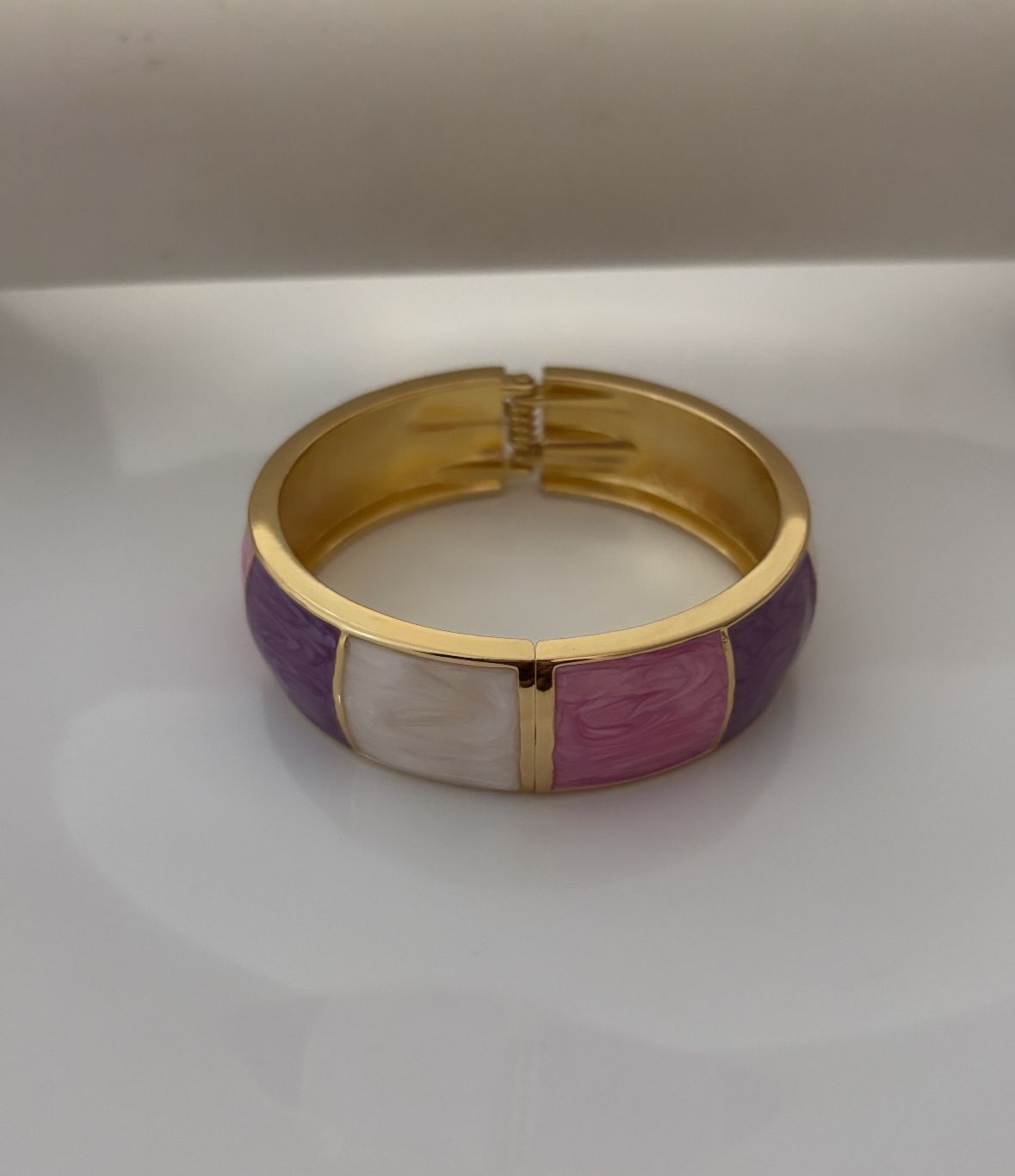 Pink Purple Enamel Stack Kada Bangle