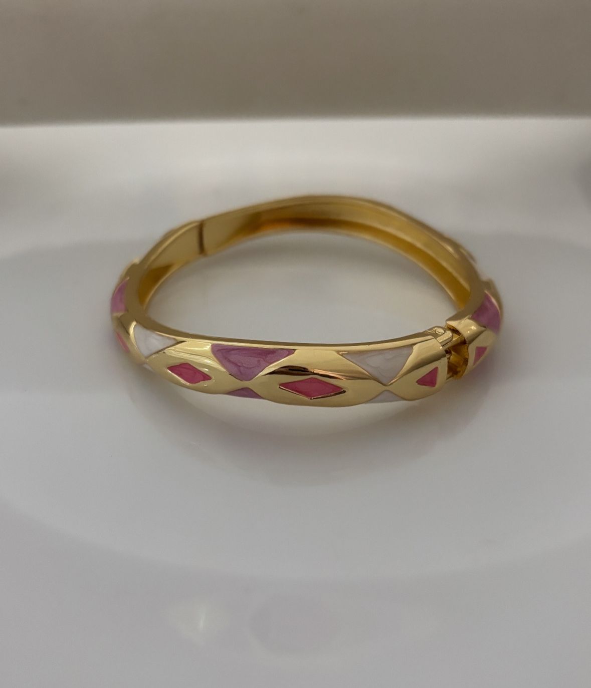 Pink Purple Enamel Stack Kada Bangle