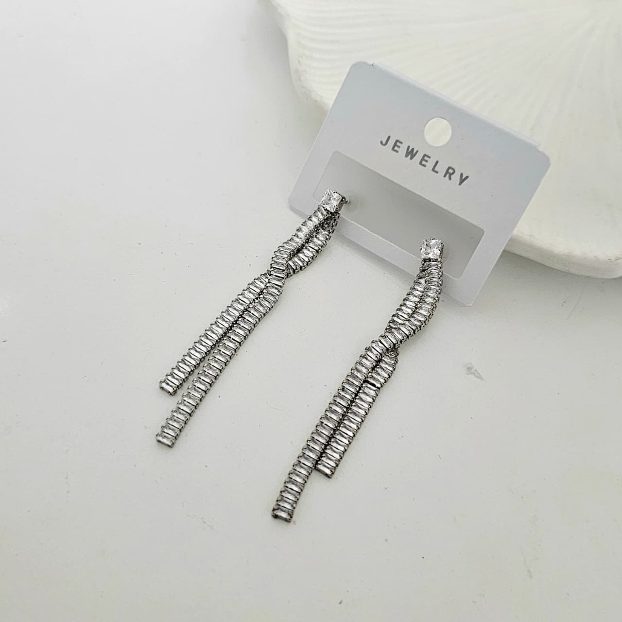 Silver Twilight Twist Diamond Earrings