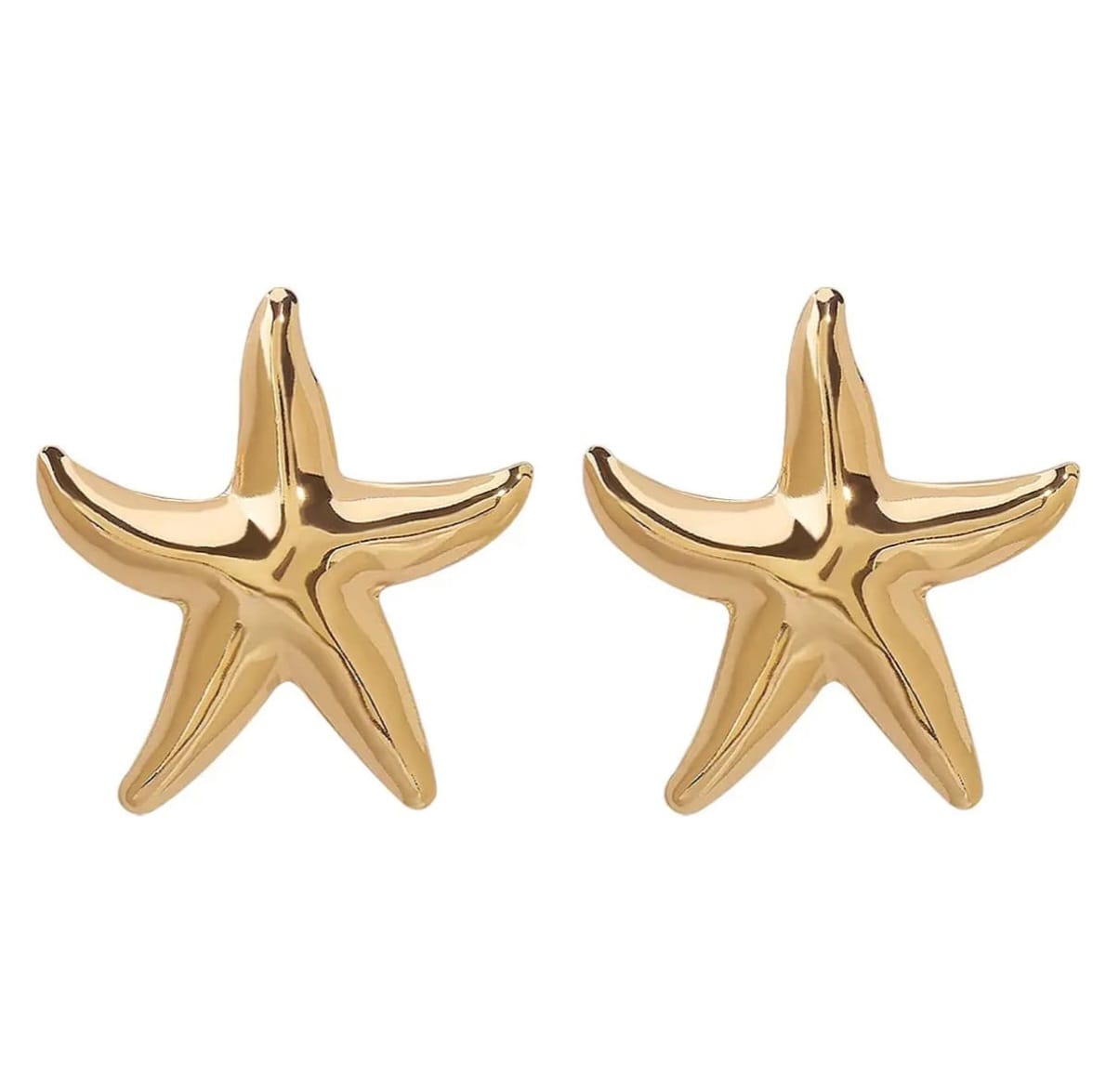 Golden Starfish Stud Earrings