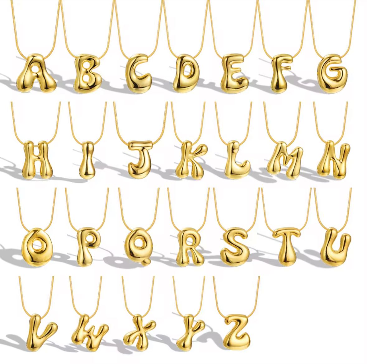 Balloon Initial Alphabet Necklace (Anti Tarnish)