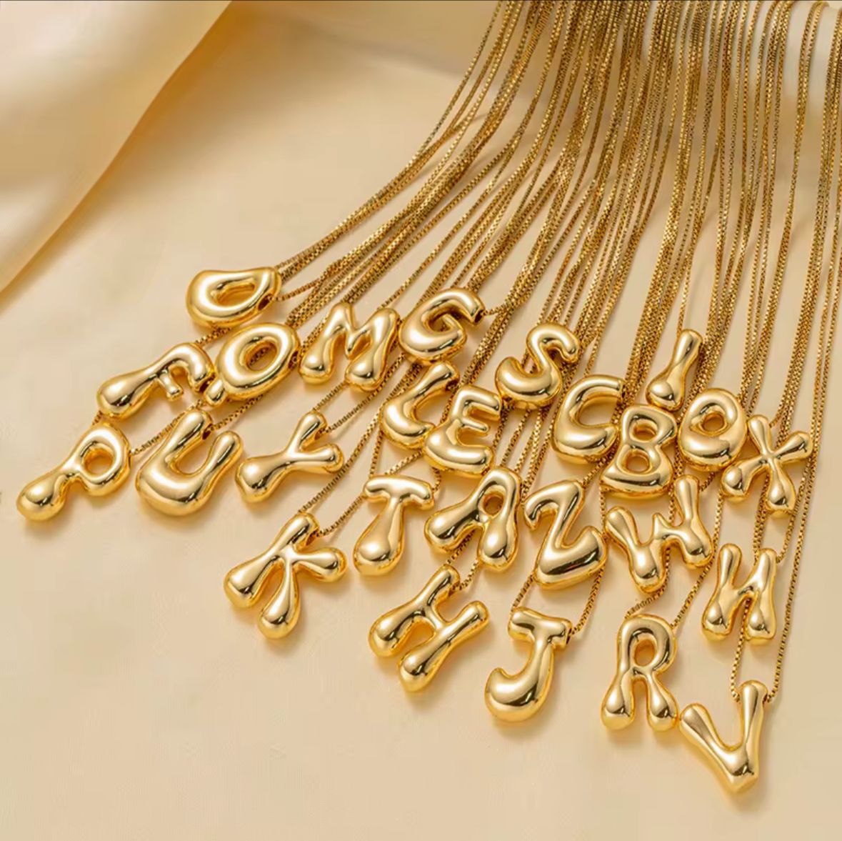 Balloon Initial Alphabet Necklace (Anti Tarnish)