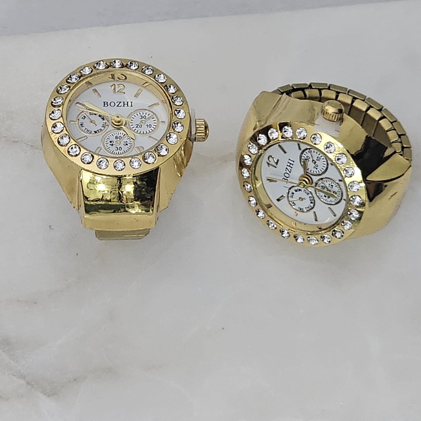 Golden Sea Shell Dial Ring Watch