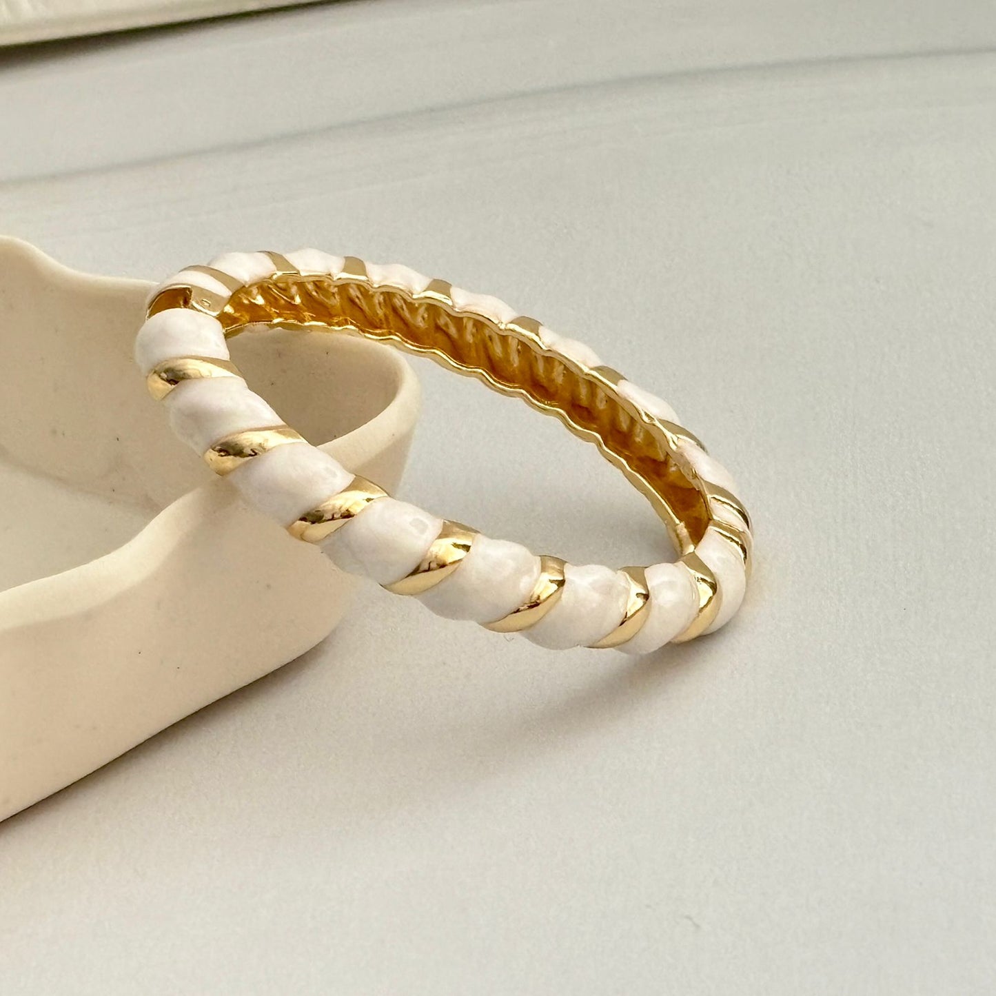 Women Striped Enamel Kada Bracelet