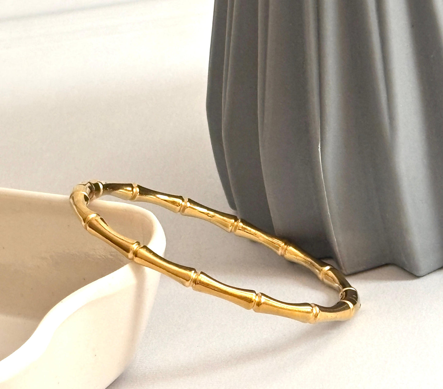 Women Golden Bamboo Kada Bracelet (Anti Tarnish)