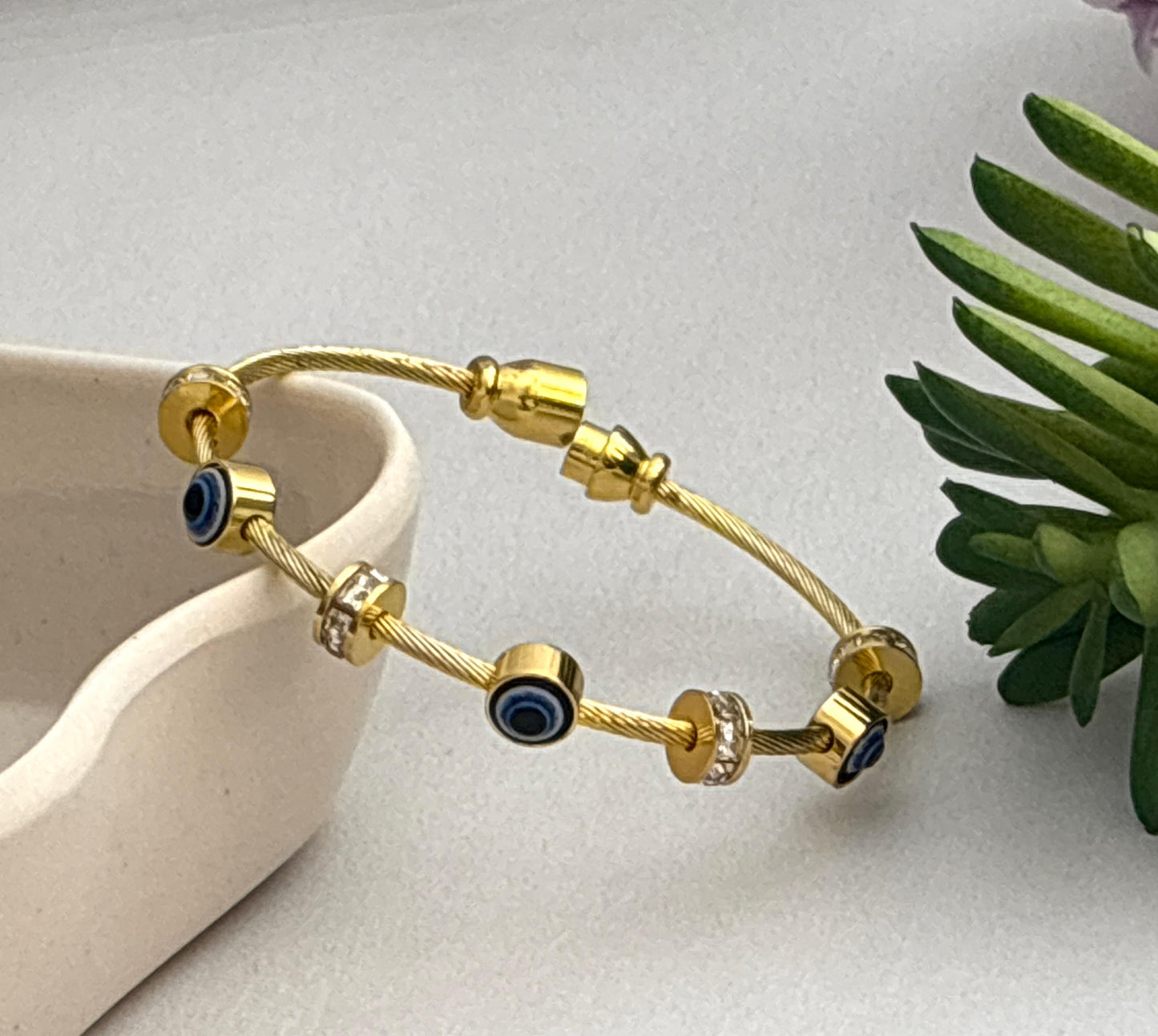 Women Evil Eye Kada Bracelet (Anti Tarnish) (Small Size)