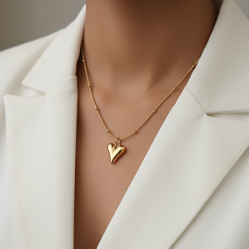 Women Trendy Heart Necklace (Anti Tarnish)