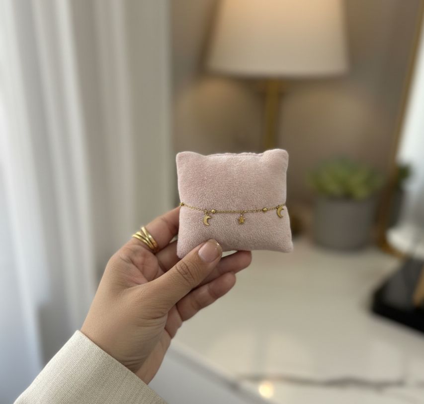 Golden Moon Star Charm Chain Bracelet - Anti Tarnish