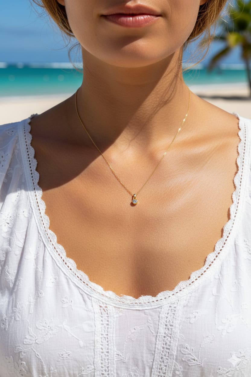 Hanging Solitaire Women Dainty Necklace - Nimé By Shop Trendys