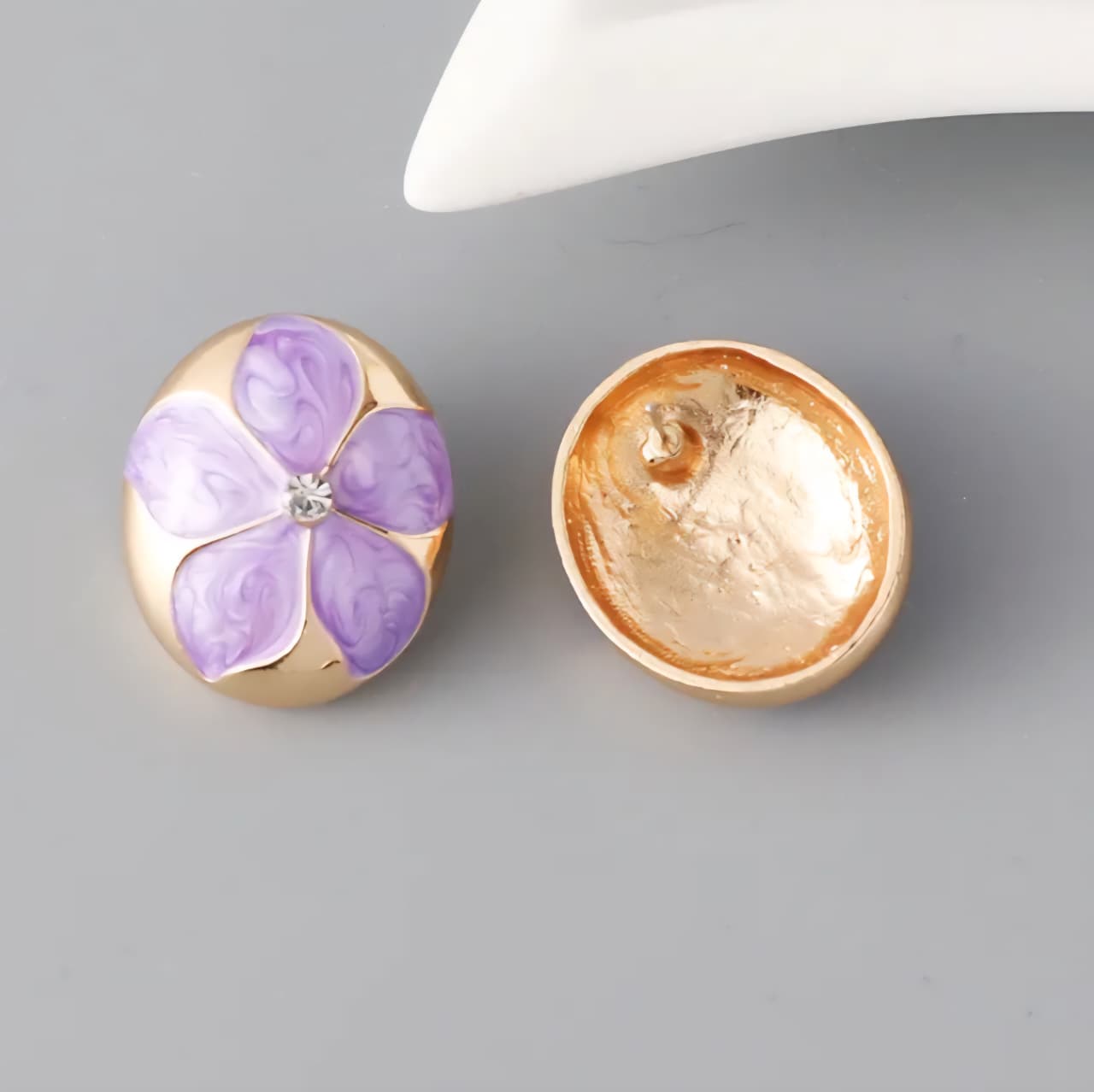 Purple Flower Studs Earring