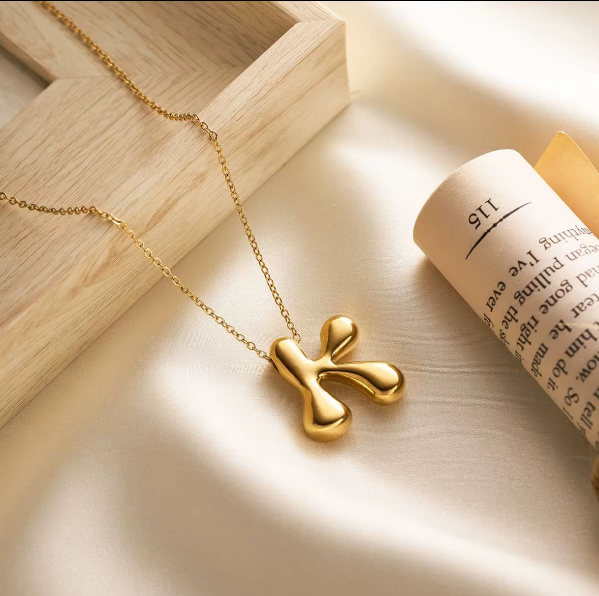 Balloon Initial Alphabet Necklace (Anti Tarnish)