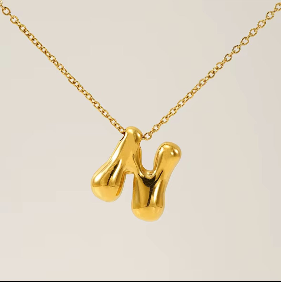 Balloon Initial Alphabet Necklace (Anti Tarnish)