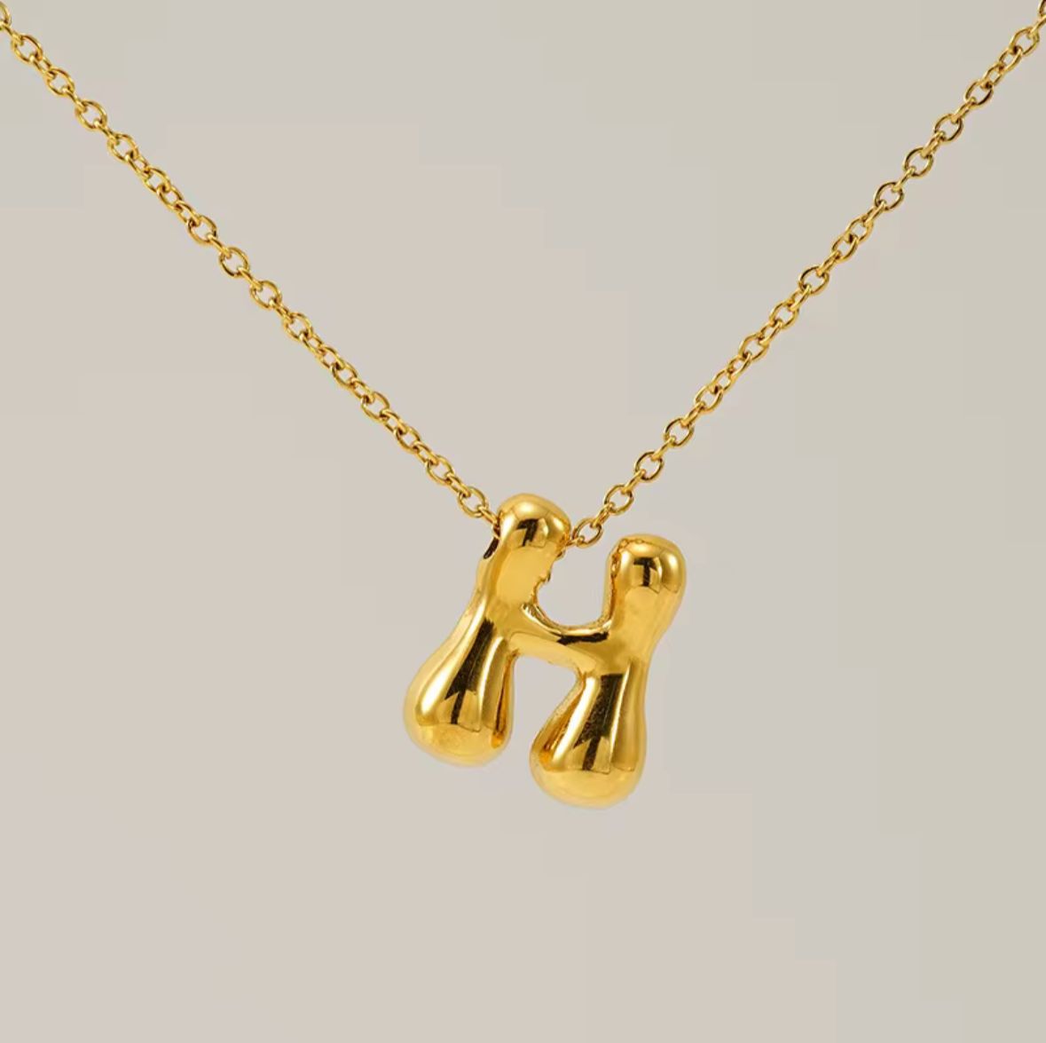 Balloon Initial Alphabet Necklace (Anti Tarnish)