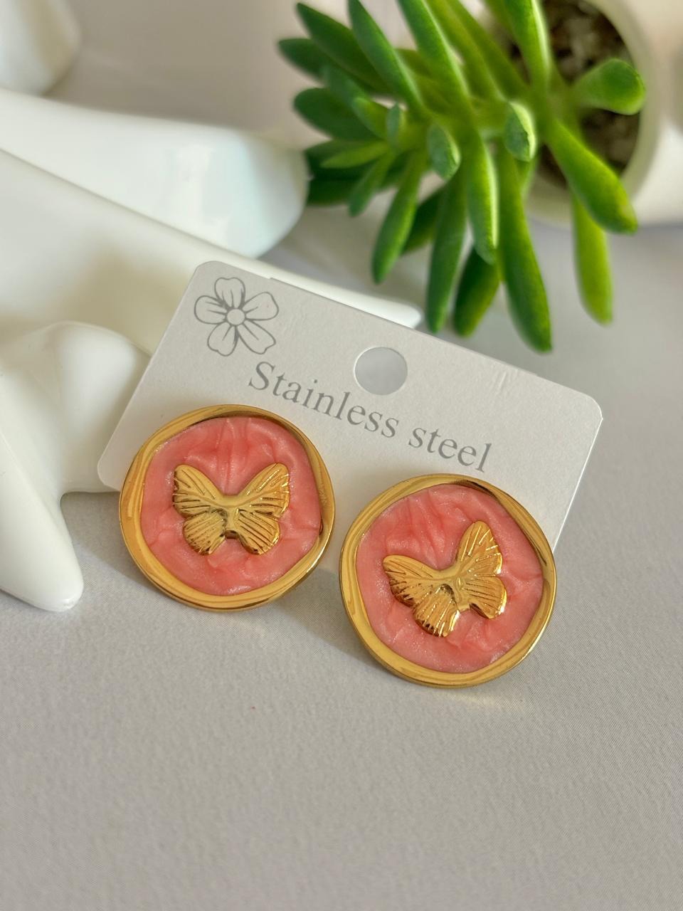 Women Enamel Chunky Butterfly Earring