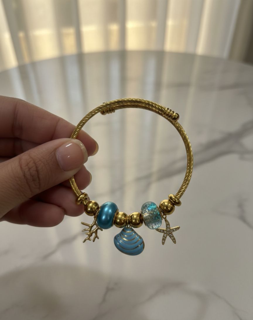 Golden Starfish Oyster Pandora Bracelet (Stainless Steel) - Nimé By Shop Trendys