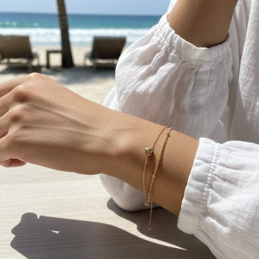 Golden Heart Layered Stainless Steel Bracelet (Anti Tarnish) - Nimé By Shop Trendys