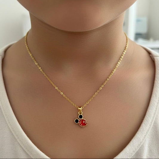 Red Mickey Kids Anti Tarnish Necklace