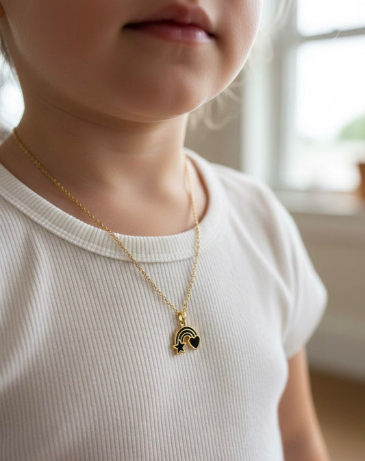 Black Rainbow Kids Anti Tarnish Necklace