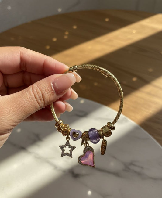 Golden Heart Star Pandora Bracelet - Nimé By Shop Trendys