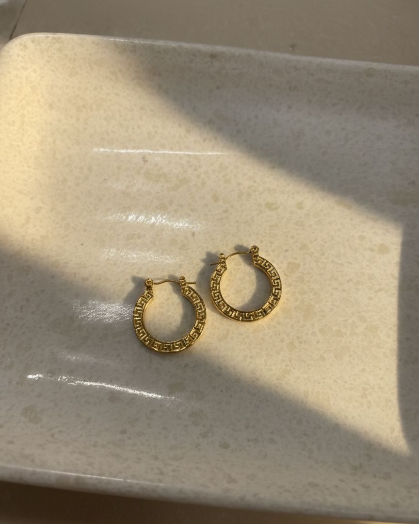 Women Anti Tarnish Square Designer Bali Halo Earring