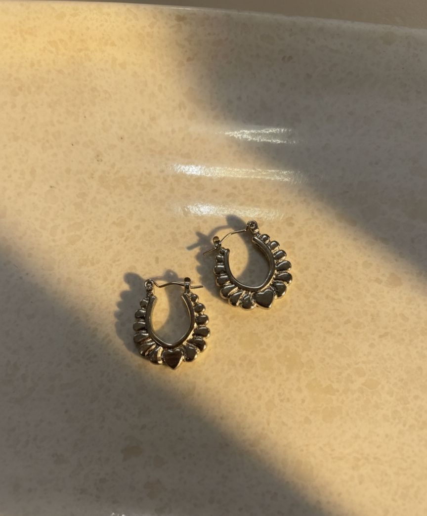 Women Silver Heart Wings Bali Halo Earring (Anti Tarnish)