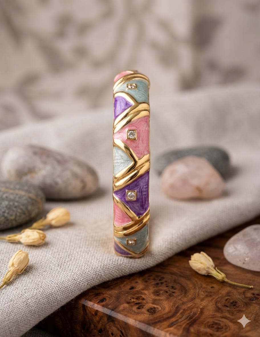 Pink Purple Blue Lining Enamel Kada - Nimé By Shop Trendys