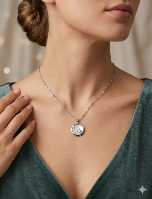 Silver Circle Star Necklace (Anti Tarnish) - Nimé By Shop Trendys