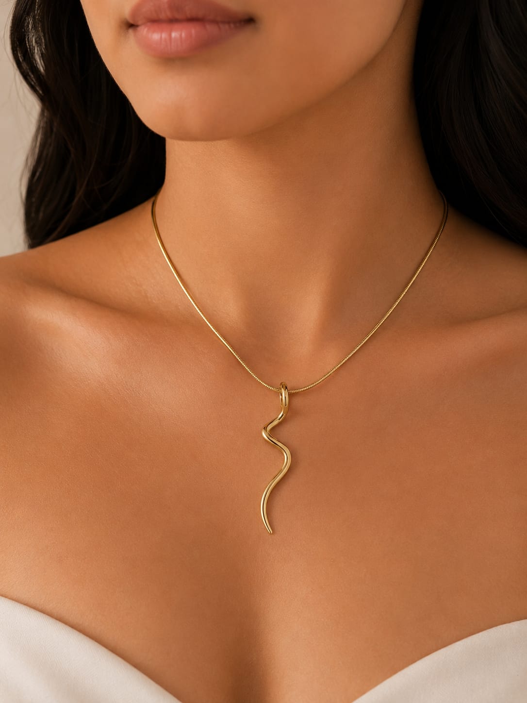 Curve Drop Y Necklace (Anti Tarnish) - Nimé By Shop Trendys