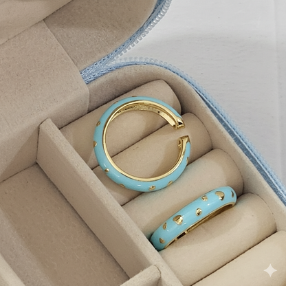 Golden Heart Flake Enamel Ring - Adjustable - Nimé By Shop Trendys