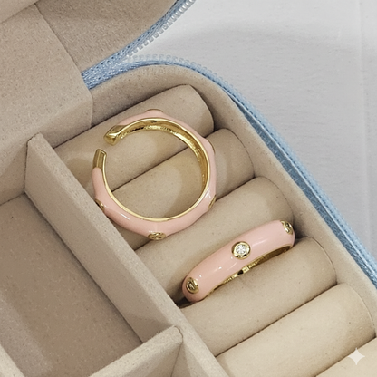 Diamond Enamel Ring - Adjustable - Nimé By Shop Trendys