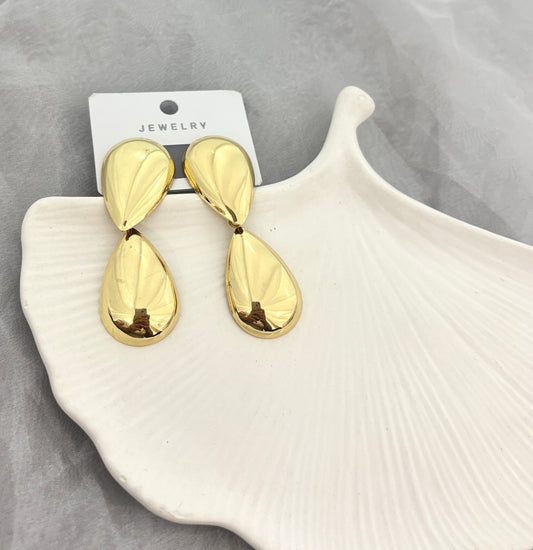 Golden Layered Drops Earrings (Anti Tarnish)