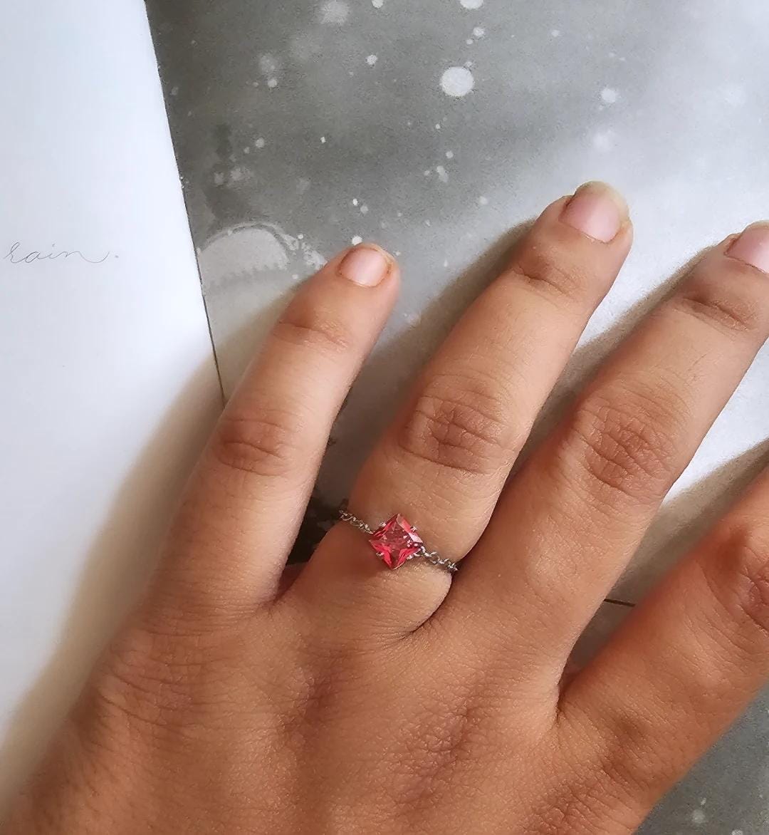 Adjustable Ring Square Silver