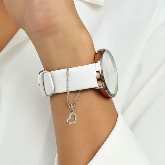 Cute Heart Silver Watch Charm