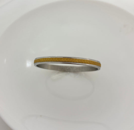Golden Silver Dual Tone Edge Women Kada Bracelet (Anti Tarnish)