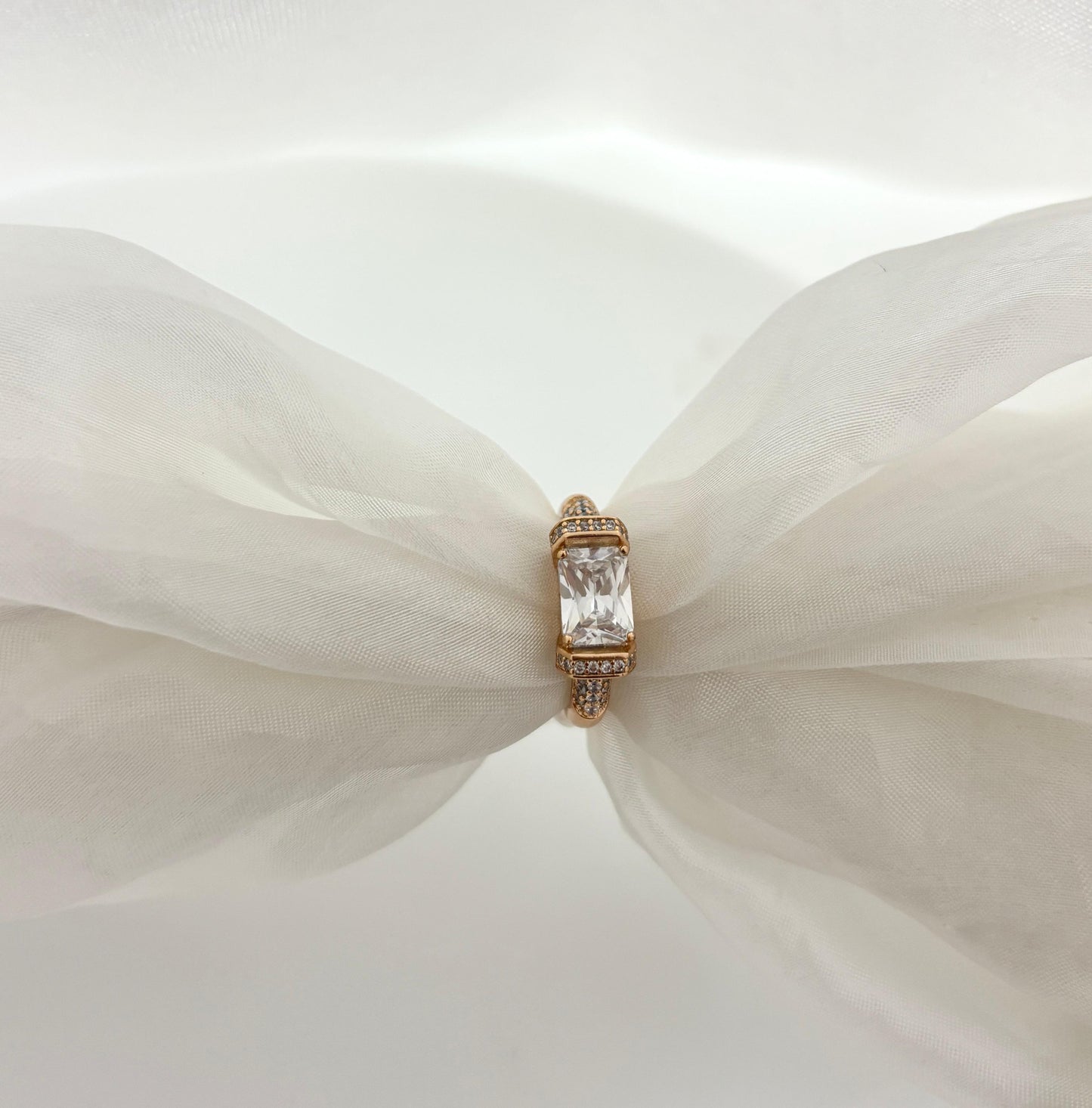 Rose Gold Diamond Statement Women Ring (Adjustable) (Size 16)