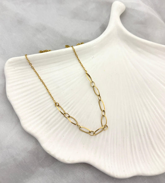 Golden Chain Pendant Necklace (Anti Tarnish)