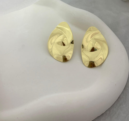 Avocado Studs Golden Earrings (Anti Tarnish)