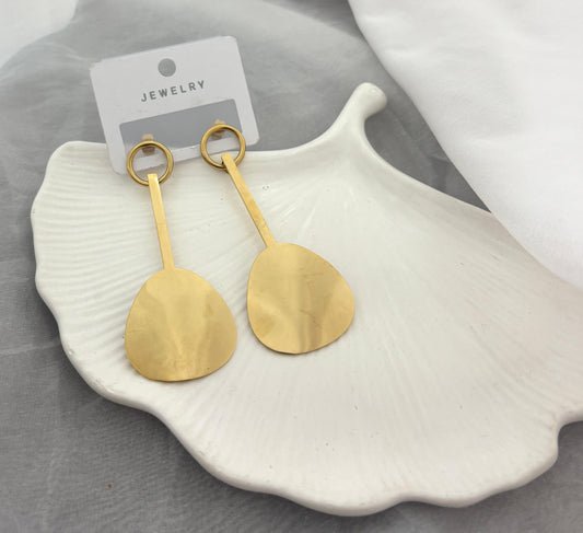 Golden Petal Drops Earrings (Anti Tarnish)
