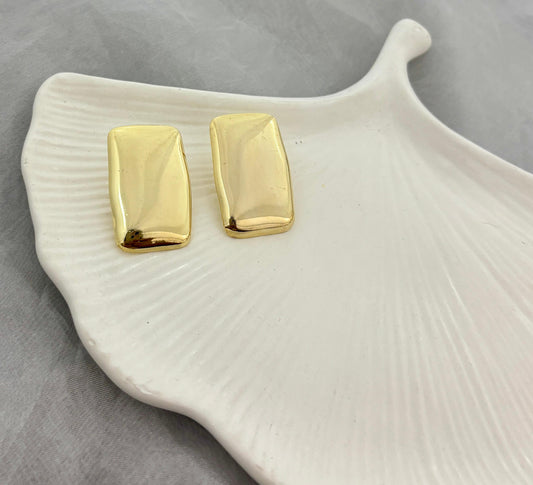 Rectangle Statement Studs Earrings (Anti Tarnish)