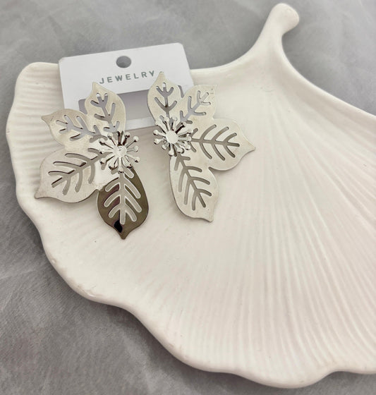 Silver Flower Studs Earrings (Anti Tarnish)