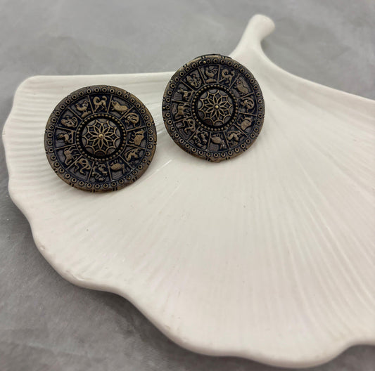 German Silver Chakravhyu Studs Earrings