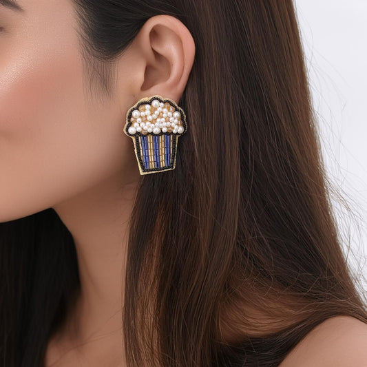 Beaded Popcorn Earrings