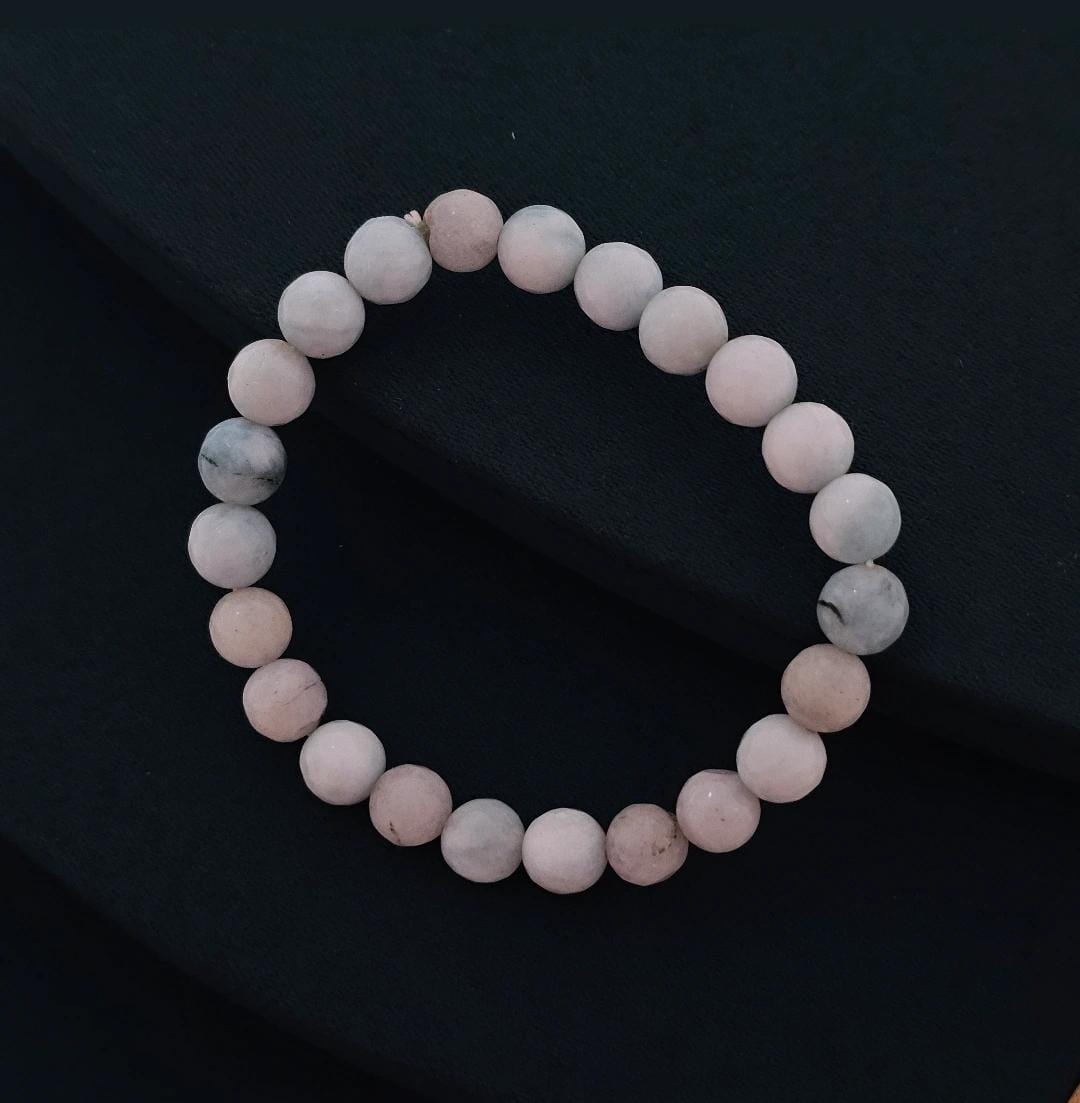Bluish White Bead Bracelet (Customizes Charms)